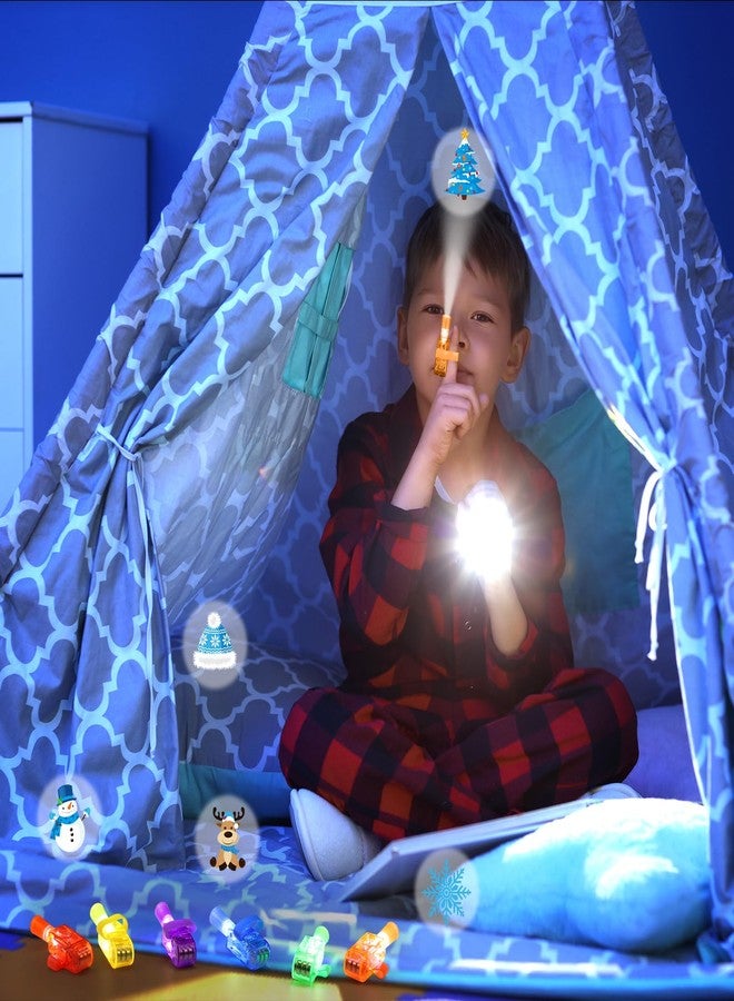 كابودا مجموعة كابودا من 36 مصباح LED للأصابع بتصميم شتوي - هدايا حفلات مضيئة في الظلام مع إسقاطات على شكل ندفة ثلج ورجل ثلج وبطريق، خواتم مضيئة للاحتفال بالعطلات، لوازم حفلات الكريسماس - Image 5